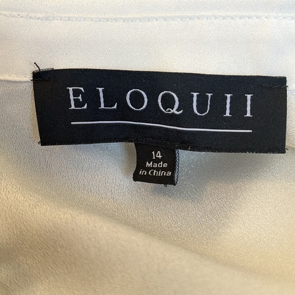 Eloquii Black & Ivory Fit & flare Contrast Corset style w/semi sheer Top Size 14 - Picture 6 of 11